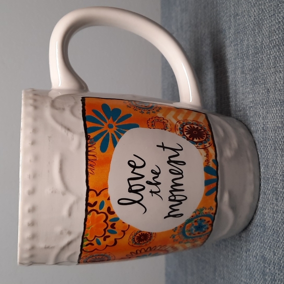 Coffee Tea Cup Mug Love The Moment Floral Inspirational Gift Present Live Today - Picture 2 of 7